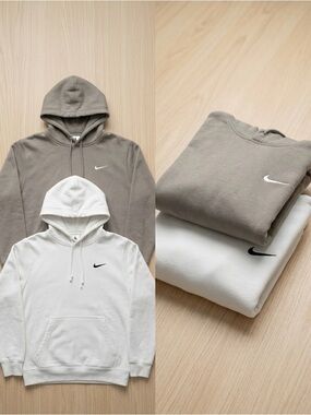 Nike Men’s Hooded Sweatshirts - White & Taupe